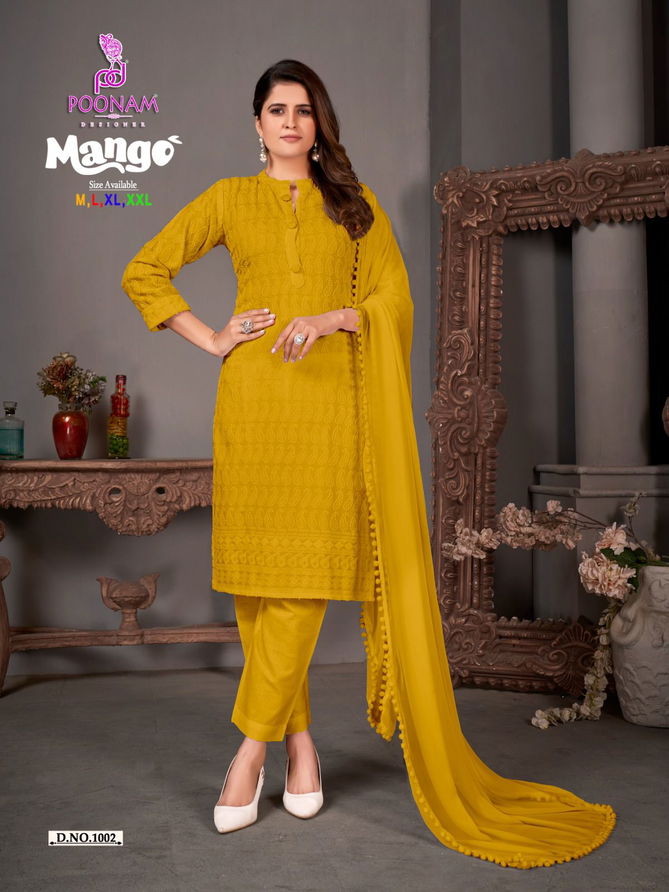 Mango Chikankari By Poonam Readymade Salwar Kameez Catalog
